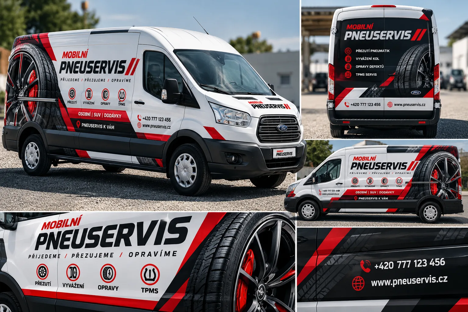 Návrh polepu servisní dodávky Ford Transit